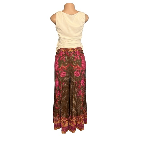 Intimately Free People Pink and Brown Metallic Wide Leg Boho Pants - Picture 7 of 10